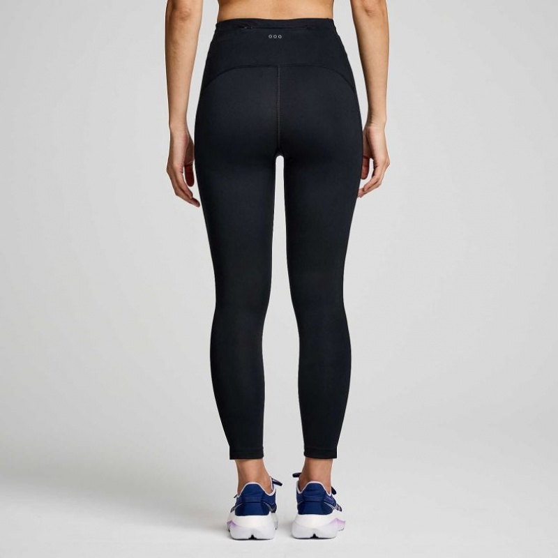 Black Saucony Fortify Crop Women's Tight | EGYPT RQPSJV