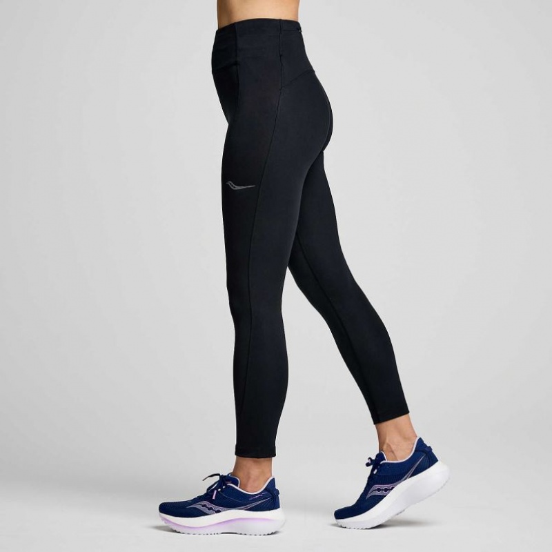 Black Saucony Fortify Crop Women's Tight | EGYPT RQPSJV