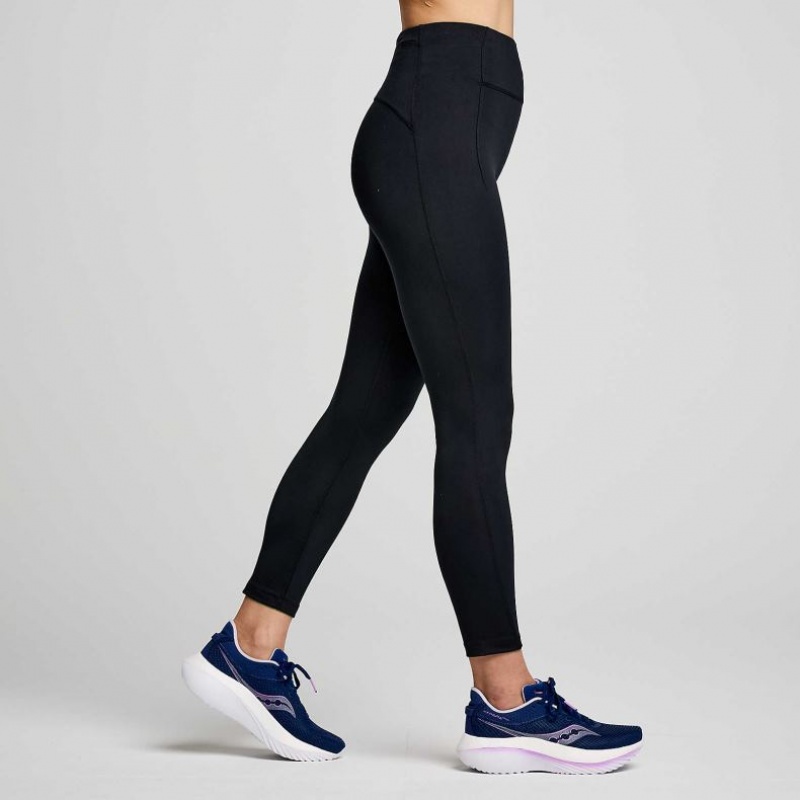 Black Saucony Fortify Crop Women's Tight | EGYPT RQPSJV