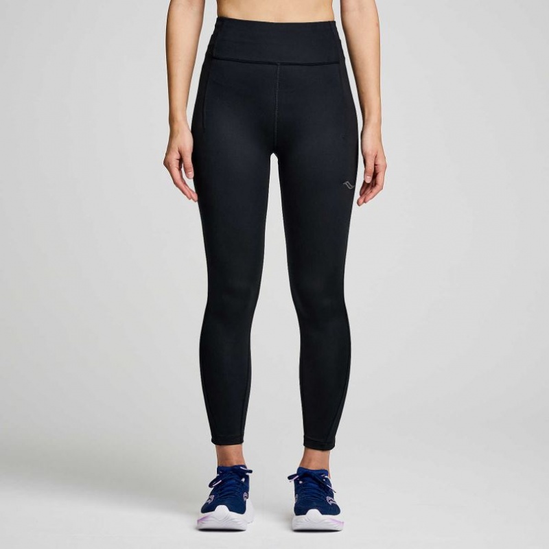 Black Saucony Fortify Crop Women\'s Tight | EGYPT RQPSJV