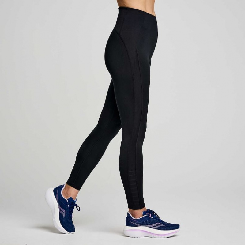 Black Saucony Fortify Viz Women's Tight | EGYPT GEFKPN