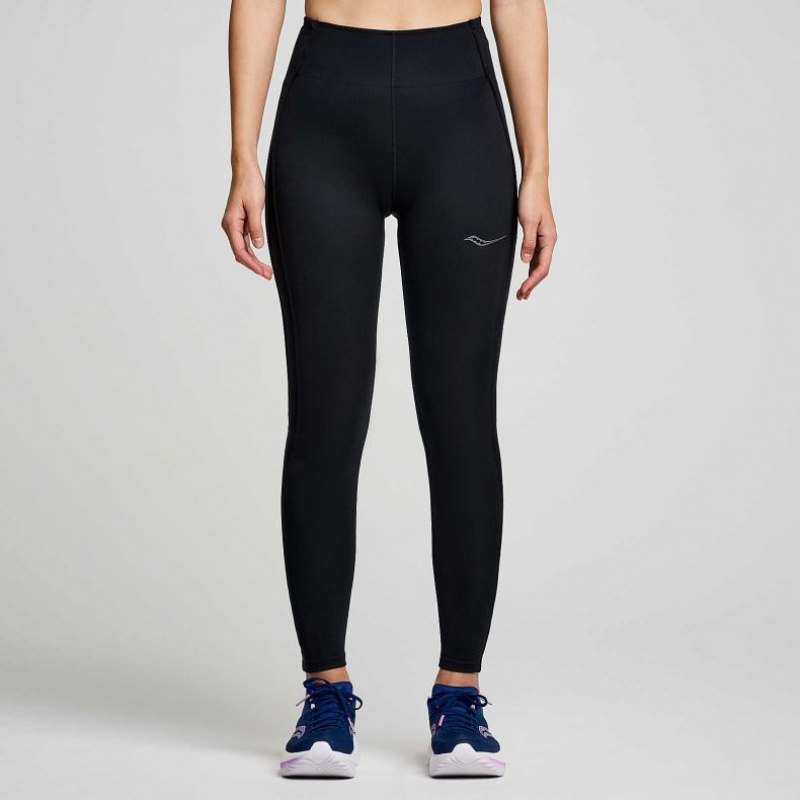 Black Saucony Fortify Viz Women\'s Tight | EGYPT GEFKPN