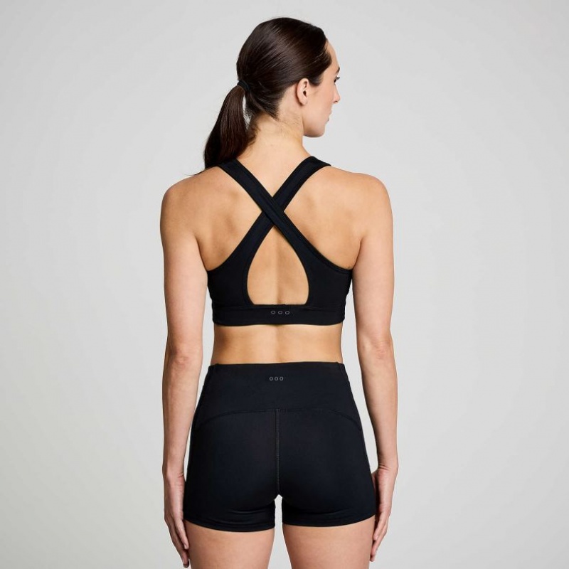 Black Saucony Fortify Women's Bra | EGYPT WGZCDN