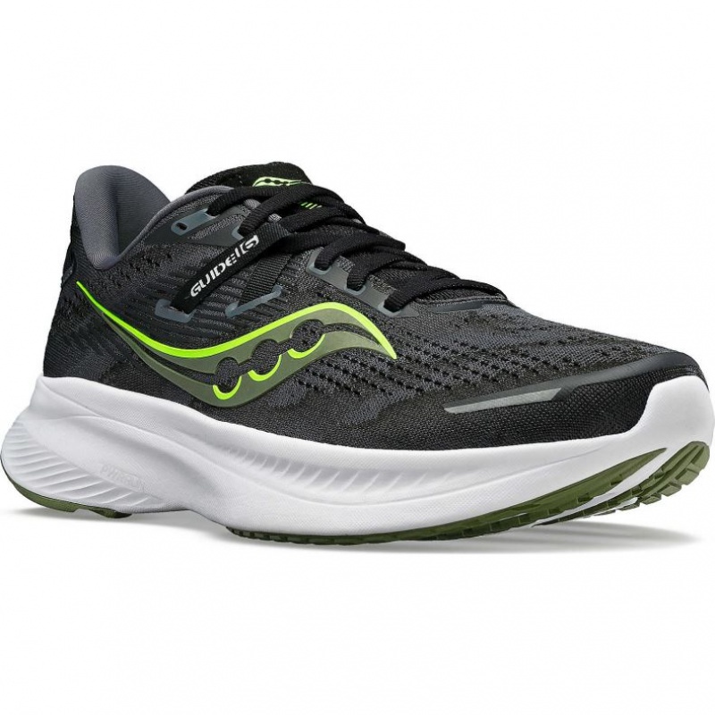 Black Saucony Guide 16 Men's Running Shoes | EGYPT TZIBCY