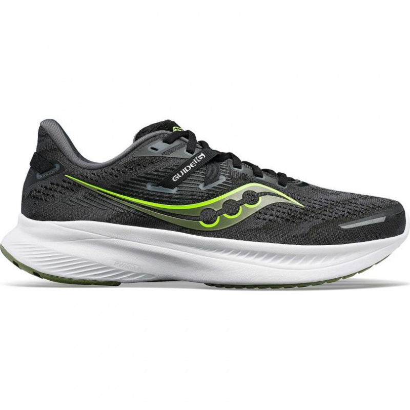 Black Saucony Guide 16 Men\'s Running Shoes | EGYPT TZIBCY