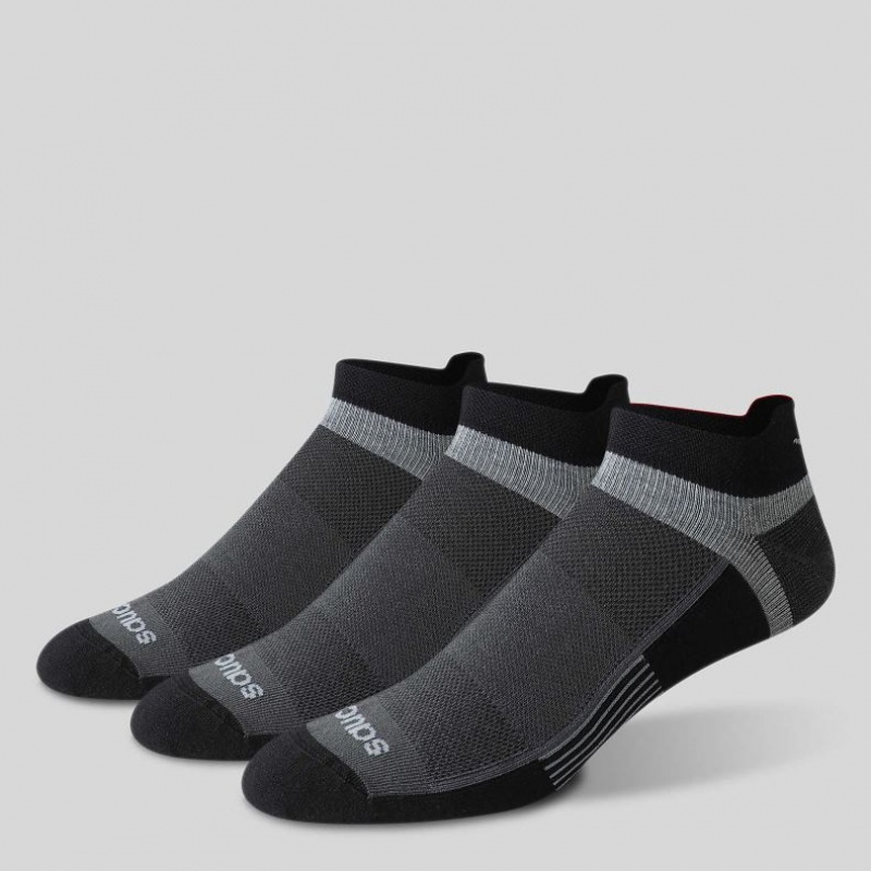 Black Saucony Inferno Liteweight 3-Pack Men's Socks | EGYPT NUZHGX