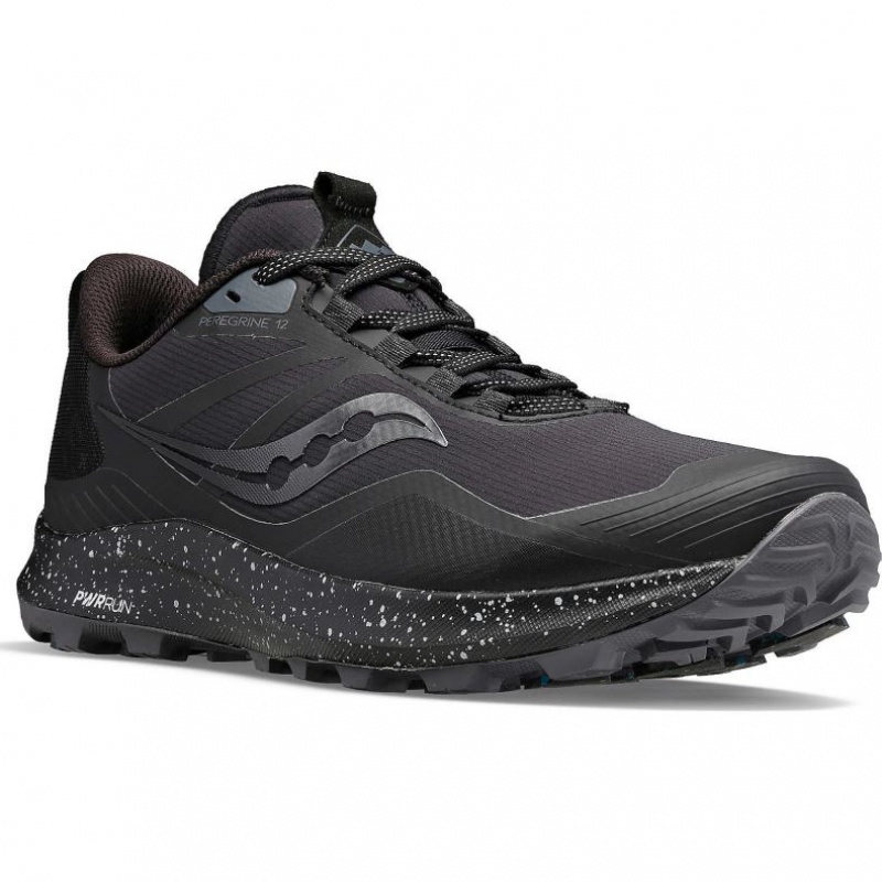 Black Saucony Peregrine ICE+ 3 Men's Running Shoes | EGYPT UMOGXW