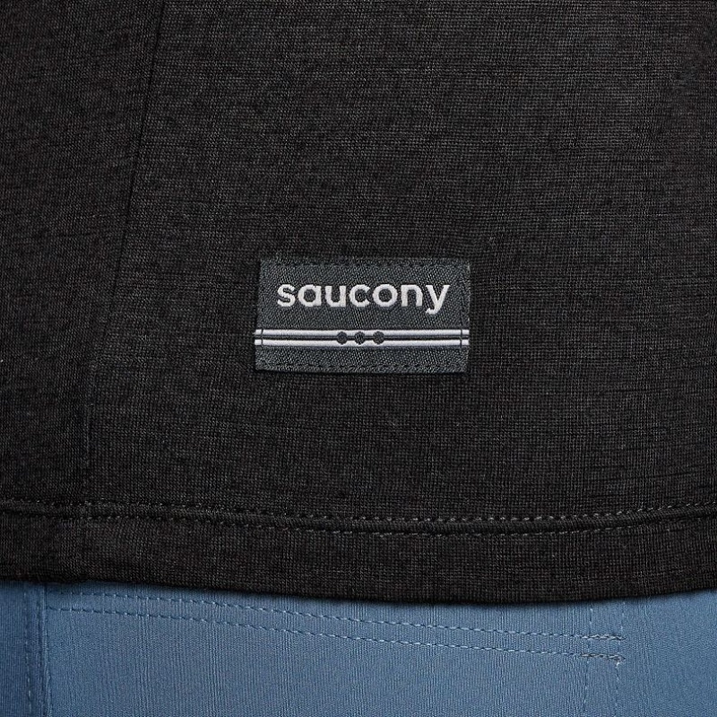 Black Saucony Peregrine Merino Long Sleeve Men's T-Shirt | EGYPT HSWGMC