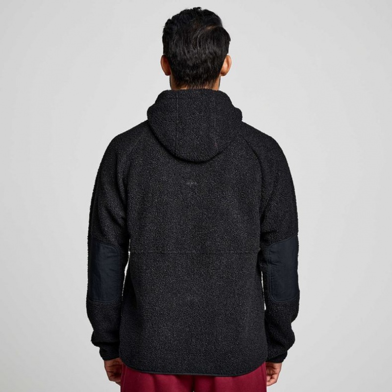 Black Saucony Recovery Sherpa Pullover Men's Hoodie | EGYPT GLTIRY