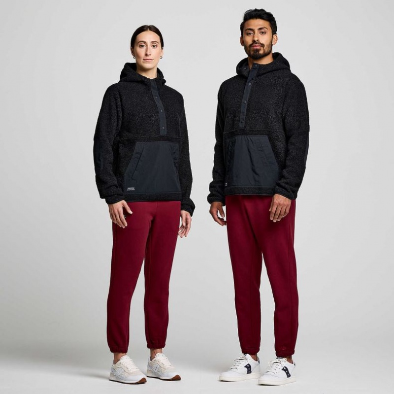 Black Saucony Recovery Sherpa Pullover Men's Hoodie | EGYPT GLTIRY