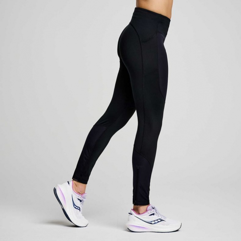 Black Saucony Runshield Women's Tight | EGYPT UIJMEO