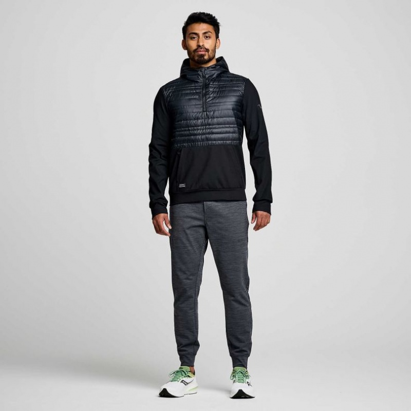 Black Saucony Solstice Oysterpuff Men's Hoodie | EGYPT FACSMR