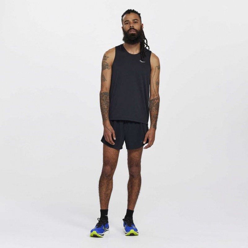 Black Saucony Stopwatch Men's Singlet | EGYPT SFILJE