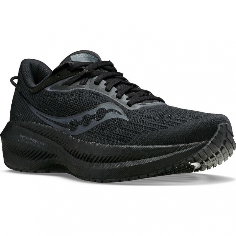 Black Saucony Triumph 21 Men's Running Shoes | EGYPT LYZSPA