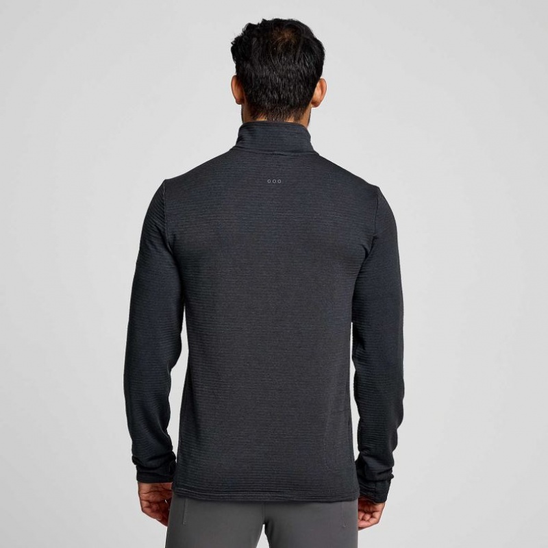 Black Saucony Triumph 3D 1/2 Zip Men's Sweatshirt | EGYPT TURDFY