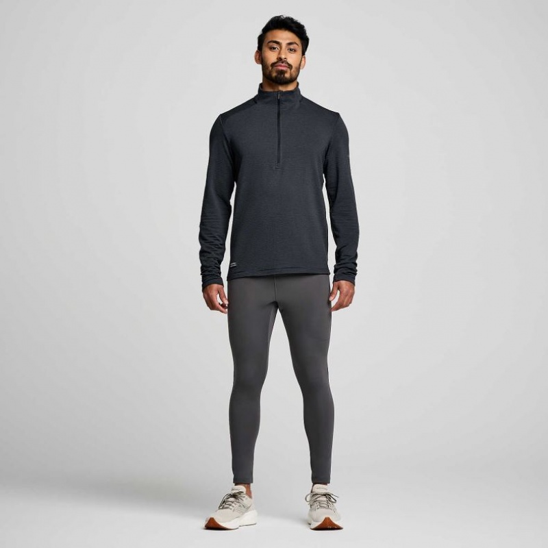 Black Saucony Triumph 3D 1/2 Zip Men's Sweatshirt | EGYPT TURDFY