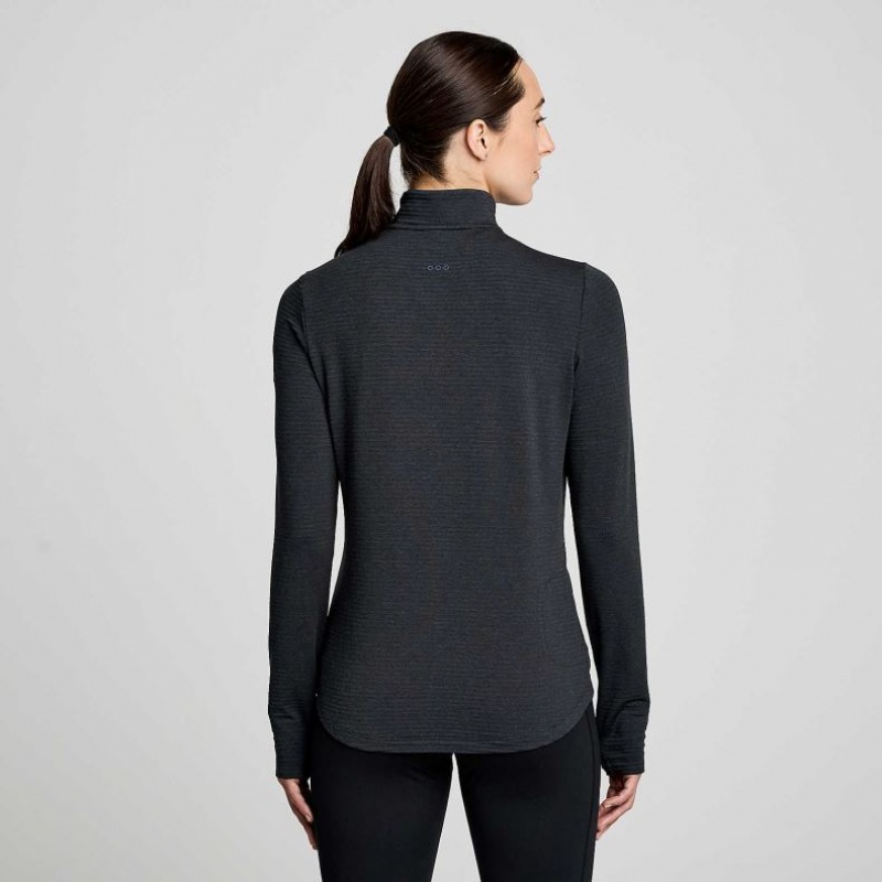 Black Saucony Triumph 3D 1/2 Zip Women's Sweatshirt | EGYPT MJKRSY