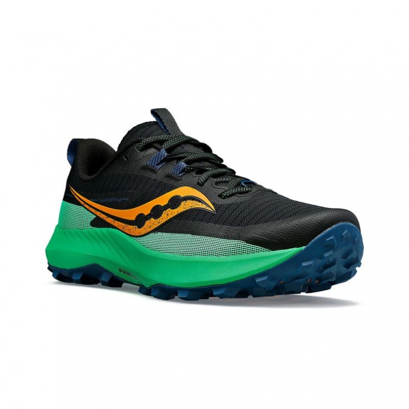 Black / Green Saucony Peregrine 13 Men's Trail Running Shoes | EGYPT OFWDAM