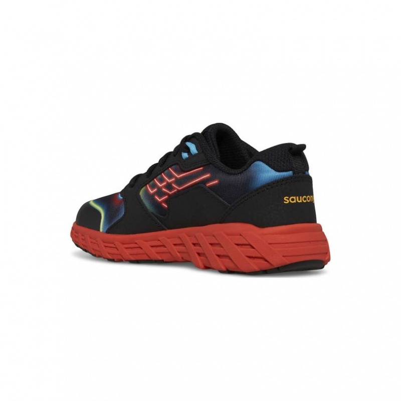 Black / Red Saucony Wind 2.0 Lace Big Kids' Sneakers | EGYPT GBMXSW