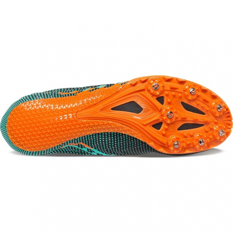 Black / Turquoise Saucony Spitfire 5 Men's Spikes | EGYPT TRXKVP