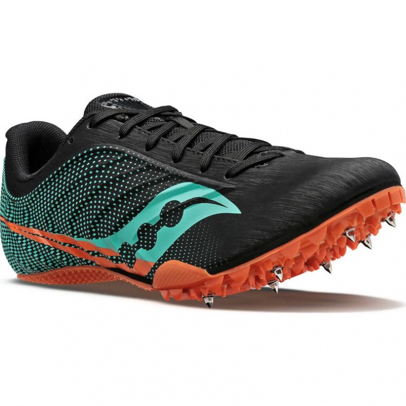 Black / Turquoise Saucony Spitfire 5 Men's Spikes | EGYPT TRXKVP