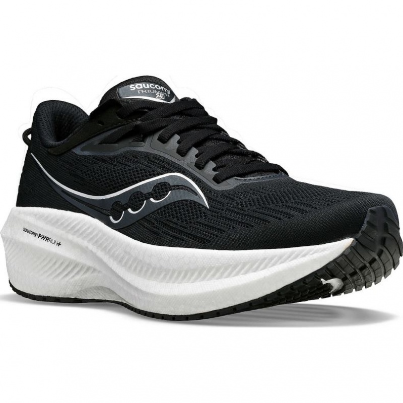 Black / White Saucony Triumph 21 Men's Wide Running Shoes | EGYPT SNLEKH