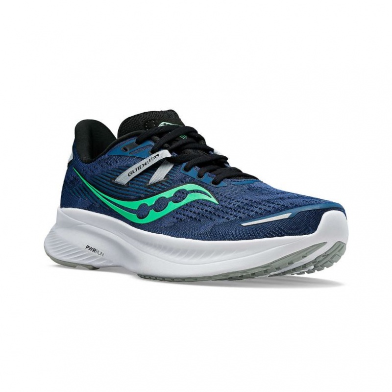 Blue Saucony Guide 16 Men's Wide Running Shoes | EGYPT EPATNY