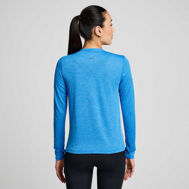 Blue Saucony Stopwatch Long Sleeve Women's T-Shirt | EGYPT IBAPRE