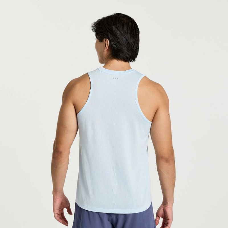 Blue Saucony Stopwatch Men's Singlet | EGYPT SRDCPI