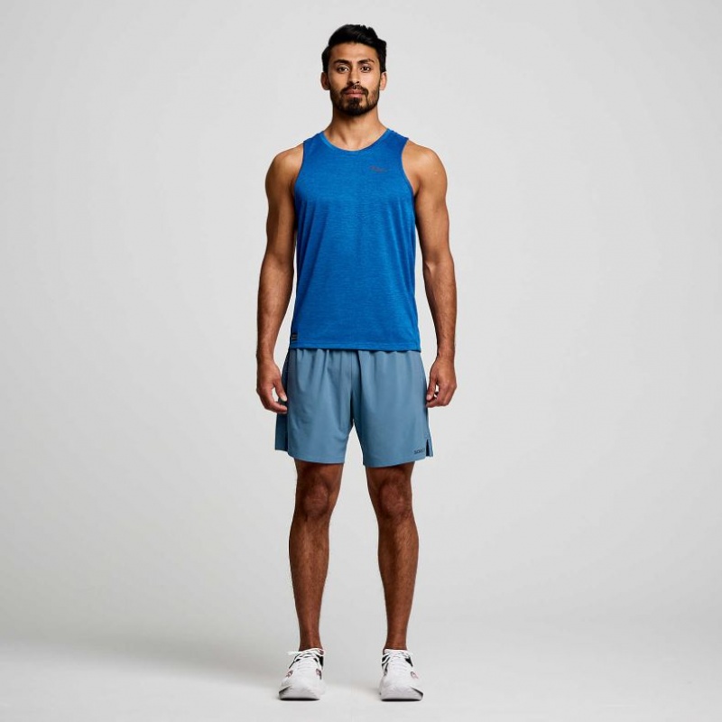 Blue Saucony Stopwatch Men's Singlet | EGYPT BKCMYT