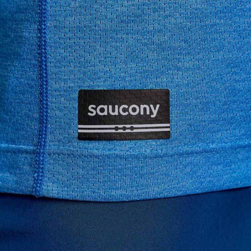 Blue Saucony Stopwatch Short Sleeve Women's T-Shirt | EGYPT FSQBMO