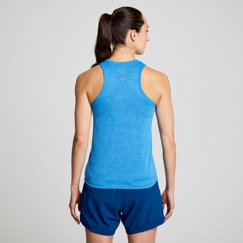 Blue Saucony Stopwatch Women's Singlet | EGYPT QMIEPD