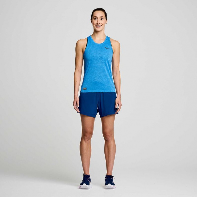 Blue Saucony Stopwatch Women's Singlet | EGYPT QMIEPD