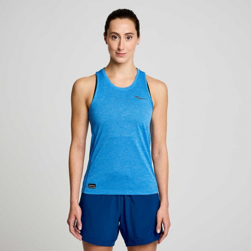 Blue Saucony Stopwatch Women\'s Singlet | EGYPT QMIEPD