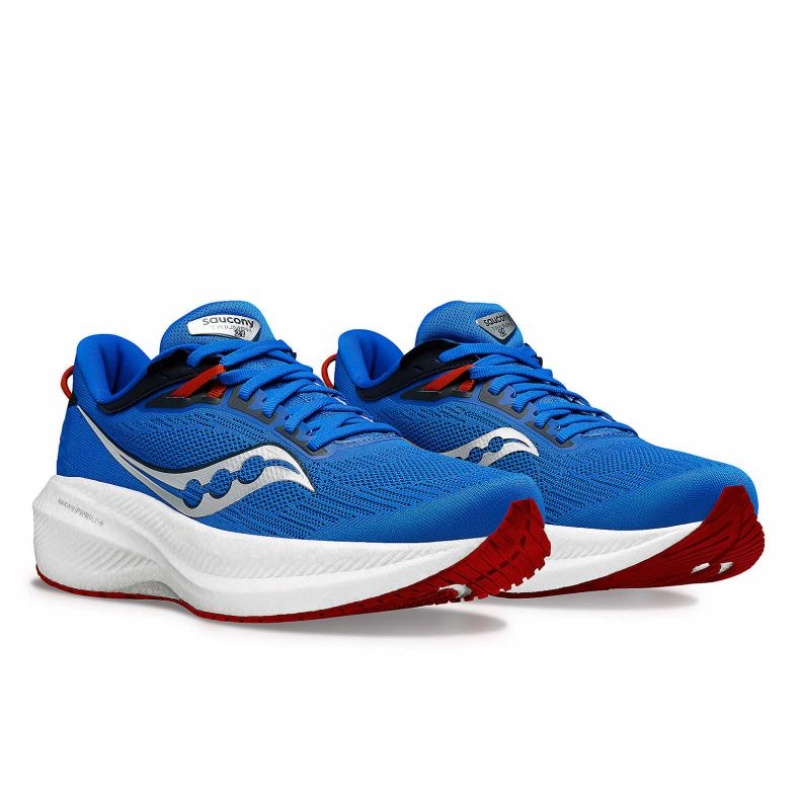 Blue Saucony Triumph 21 Men's Running Shoes | EGYPT GEUKIB