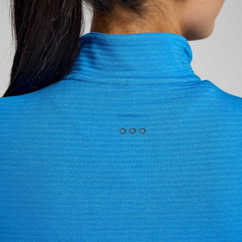 Blue Saucony Triumph 3D 1/2 Zip Women's Sweatshirt | EGYPT KQFMCI