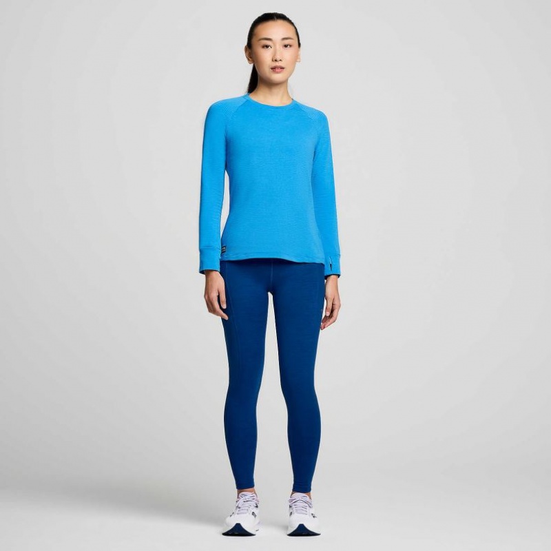 Blue Saucony Triumph 3D Crew Women's Sweatshirt | EGYPT GZSYRB