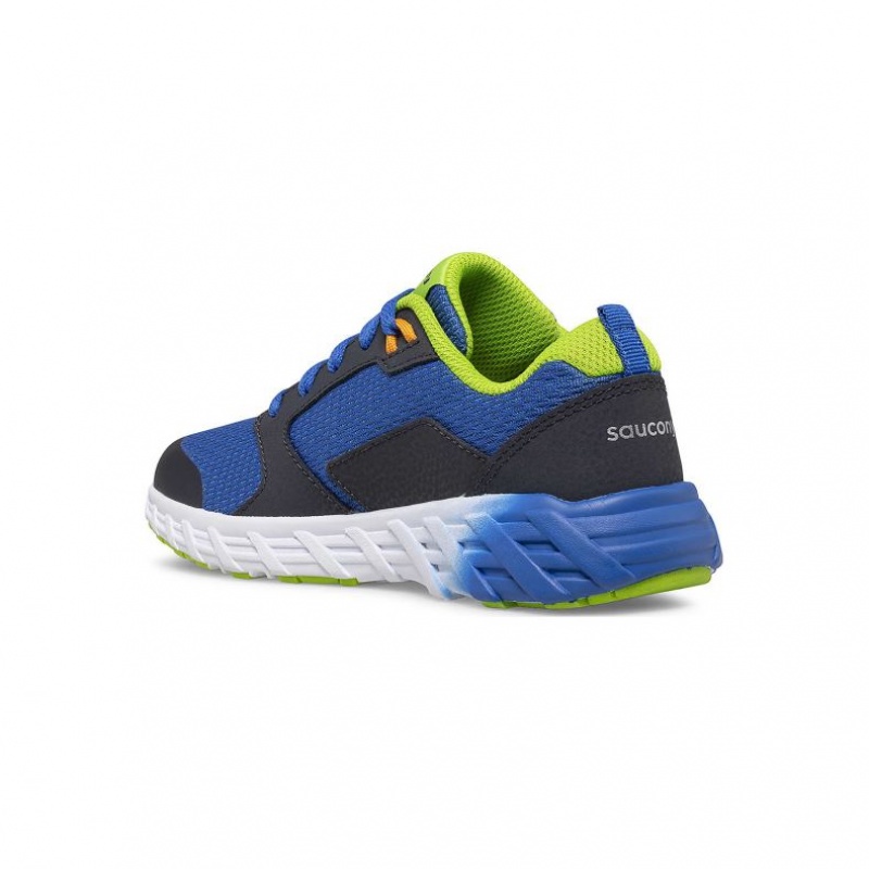 Blue / Green Saucony Wind 2.0 Lace Big Kids' Sneakers | EGYPT HGSQZT