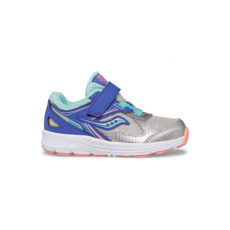 Blue / Silver Saucony Cohesion 14 A/C Jr. Little Kids\' Sneakers | EGYPT JXDEVZ