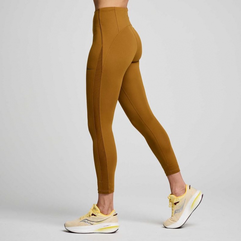 Brown Saucony Fortify Viz Women's Tight | EGYPT DRKLQZ