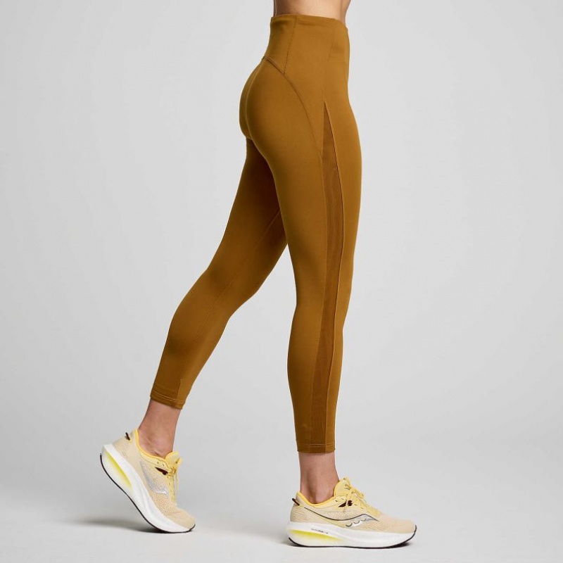 Brown Saucony Fortify Viz Women's Tight | EGYPT DRKLQZ