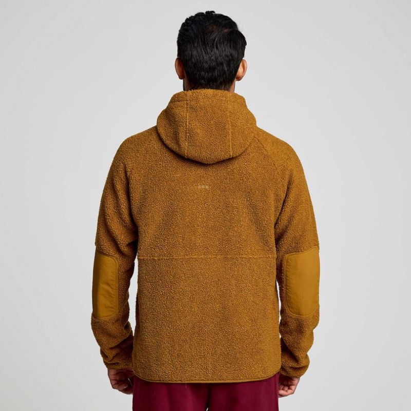 Brown Saucony Recovery Sherpa Pullover Men's Hoodie | EGYPT ZWUMJH