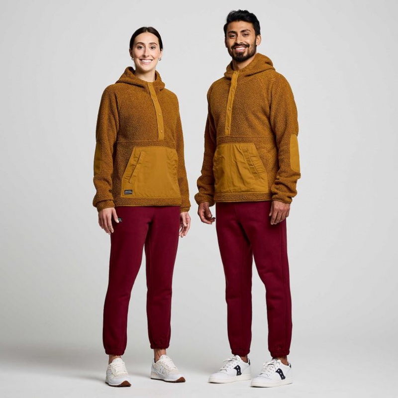 Brown Saucony Recovery Sherpa Pullover Men's Hoodie | EGYPT ZWUMJH