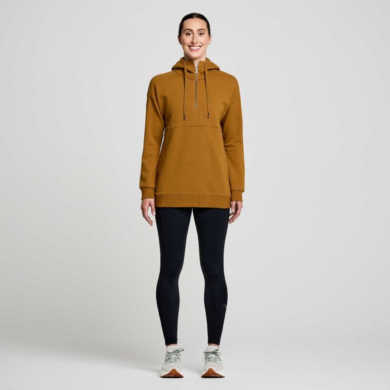 Brown Saucony Recovery Zip Tunic Women's Hoodie | EGYPT EVZXJW