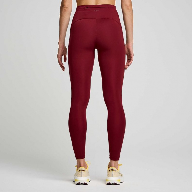 Burgundy Saucony Fortify 7/8 Women's Tight | EGYPT TNQKLC