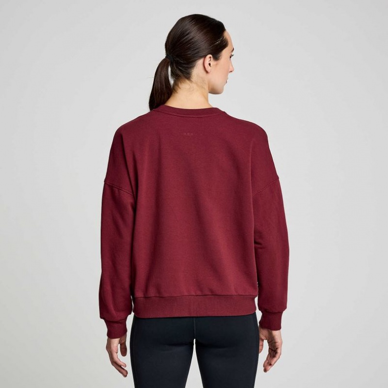 Burgundy Saucony Recovery Crew Women's Sweatshirt | EGYPT GQMRCY