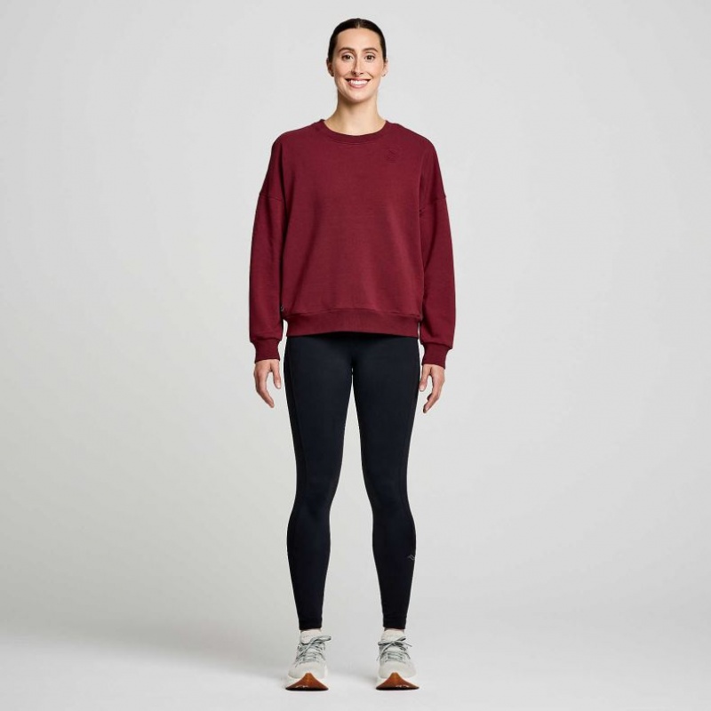 Burgundy Saucony Recovery Crew Women's Sweatshirt | EGYPT GQMRCY