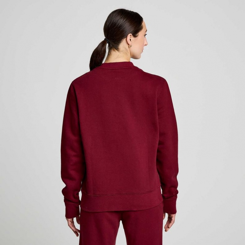 Burgundy Saucony Recovery Crew Women's Sweatshirt | EGYPT TESIVF