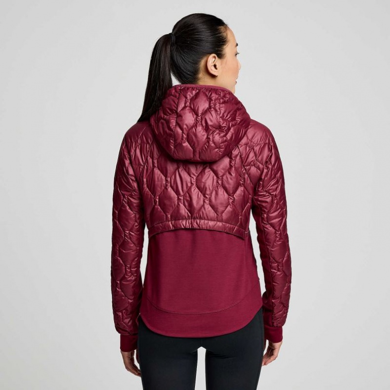 Burgundy Saucony Solstice Oysterpuff Women's Jacket | EGYPT LVPJMA