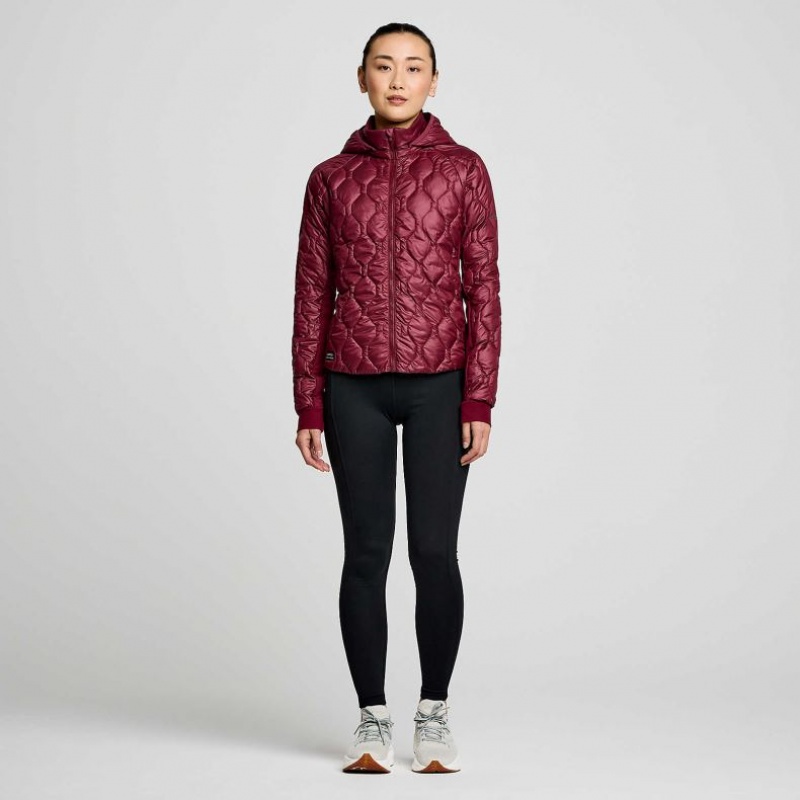 Burgundy Saucony Solstice Oysterpuff Women's Jacket | EGYPT LVPJMA